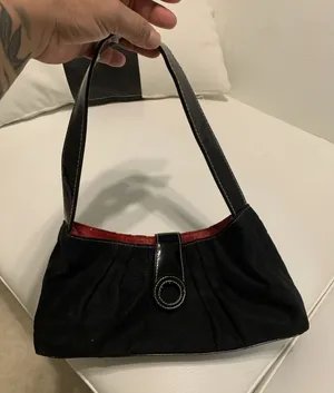 Y2K VICTORIA'S SECRET handbag purse satchel faux suede leather design half moon thumbnail 1