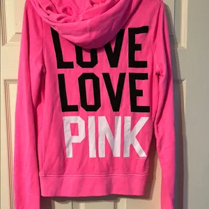 NWT PINK Victoria’s Secret Women's Pink Hoodie Jacket Medium thumbnail 5