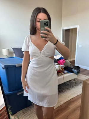 White Mini Dress Shein thumbnail 3