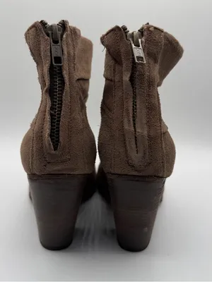 Steve Madden Arrena Brown Suede Ankle Boots 10M Slouchy Block Heel Back Zip thumbnail 4