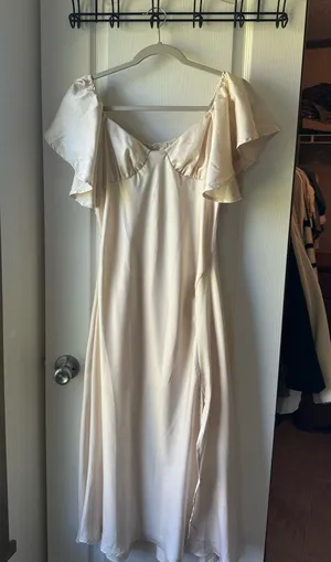 Champagne bridesmaid dress thumbnail 1