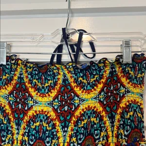 Band of gypsies Boho Patterned halter Maxi dress in Yellow and Blue size medium thumbnail 6