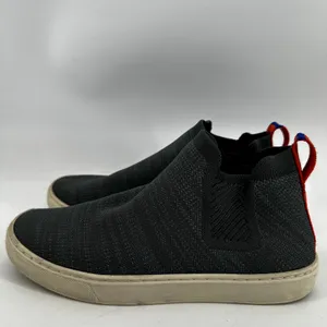 Rothy's The Chelsea Boots Knit High Top Slip On Fog Melange Gray Red 8 thumbnail 4