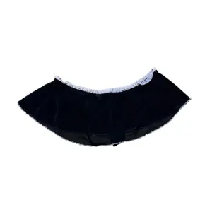 Black sheer skirted thong with pink satin bow and trim medium thumbnail 2