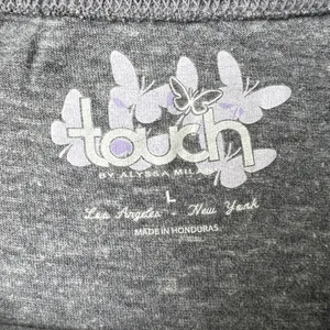 New England Patriots Distressed Gray Women’s T Shirt sz L Touch by Alyssa Milano thumbnail 3
