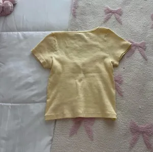 Brandy Melville John Galt Butter Yellow Zelly Short Sleeve Top thumbnail 4