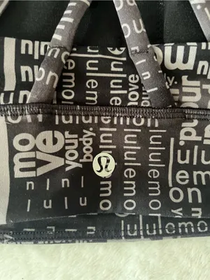 lululemon athletica Black Logo-Print High Neck Sports Bra with Strappy Back thumbnail 4