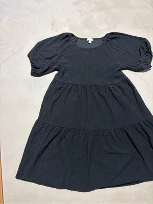 J. Crew Black dot Tiered Puff Sleeve Dress small thumbnail 2