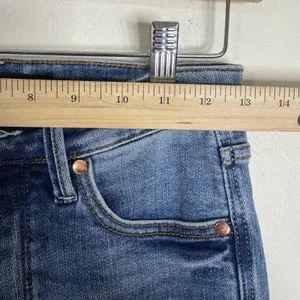 Judy Blue‎ Jeans Juniors 3/26 Blue High Rise Slim Boot Raw Hem Stretch Denim thumbnail 6