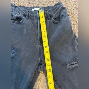 PacSun Gray Black Distressed Denim High Rise Straight Jeans Size 24 thumbnail 13