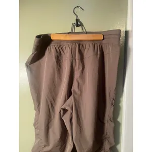 RBX Women's Sz Large Cropped Athletic Pants Brown Gathered Leg High-Rise Stretch thumbnail 7