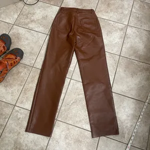 Wilfred Free Vegan Leather Pants High Waisted Brown‎ Straight Leg Trousers Sz 0 thumbnail 5
