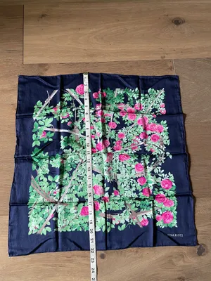 Nina Ricci Floral Handkerchief Bandana Neckerchief Scarf Silk? thumbnail 5
