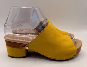 Dansko Maci Mule Yellow Milled Nubuck Leather Open Toe Slide Clog Sandal Size 36 thumbnail 1