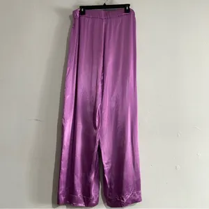 Free People Good Days Satin Trousers Purple Medium Festival Party Going Out thumbnail 6