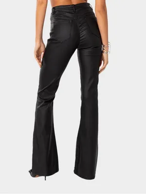 EDIKTED Luna Faux Leather Flare Pants Womens Jeans size xs‎ thumbnail 2