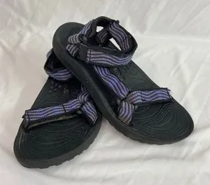 TEVA women's hurricane purple strap hiking open toe sandals outdoor hook loop thumbnail 1