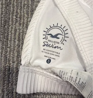 Hollister Swim Top Bikini white striped textured thumbnail 4