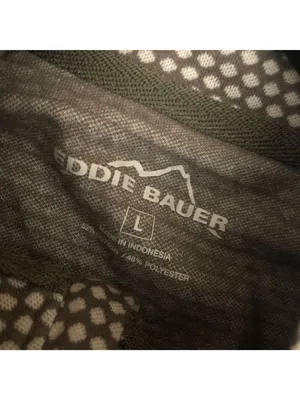 Eddie Bauer Womens Gray Polka Dot 1/4 Zip Pullover Long Sleeve Top Size L thumbnail 3