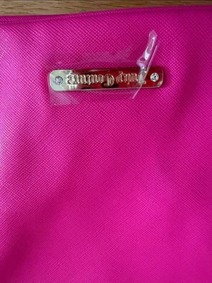 NWT - Juicy Couture - Hot Pink Tote with Black and White Stripe Sides thumbnail 2