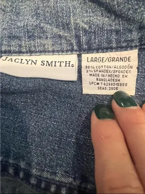 Jaclyn smith size L Stylish Denim Jacket with Purple Buttons Retro Western thumbnail 5