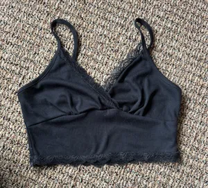 Amazon Black lace bralette crop top thumbnail 1
