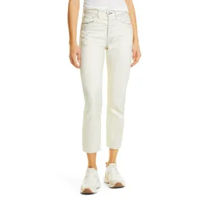 Rag & Bone Maya High Rise Ankle Slim‎ Jeans 25 Cream Silver Metallic Moonshine thumbnail 2