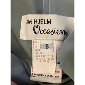 Jim Hjelm Occasions Dress Womens 8 Blue Chiffon Strapless Ruched Maxi Formal thumbnail 8