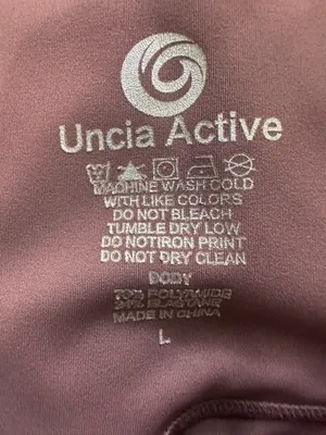 Uncia Active Body High Rise Ankle Leggings Brown Solid Elastic Waist L thumbnail 3