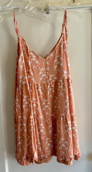 Floral Tiered Slip Dress - Peach Floral thumbnail 1