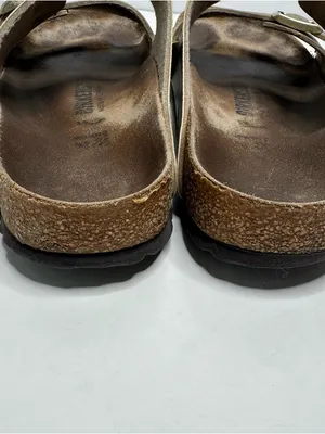 Birkenstock Unisex Arizona BS Birko-Flor Gold Two Strap Sandals Size 41 thumbnail 10