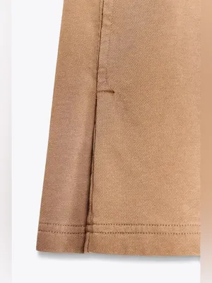 Zara NWT tan camel beige Casual Drawstring Mini Skirt thumbnail 8