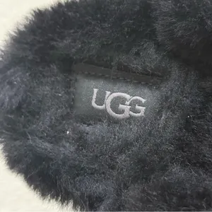 UGG Disquette Black Suede Leather Plush Sheepskin Platform Slippers Size 8 thumbnail 15
