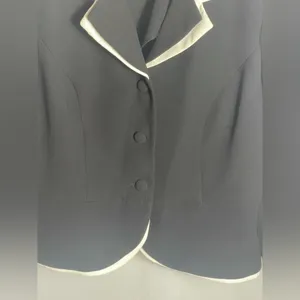 Danny & Nicole Black White Trim Blazer Jacket Size 18 Button Front Career thumbnail 2