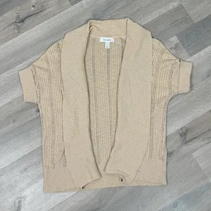 Dress Barn Vintage Open Front Cardigan Topper‎ Sweater Tan Small thumbnail 13