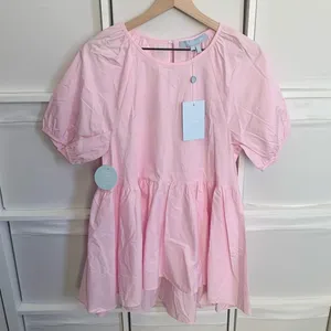 Hill House Francesca Puff Sleeve Top in Pink thumbnail 5