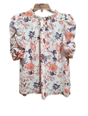 Rachel Zoe Floral Puff Sleeve Blouse thumbnail 1