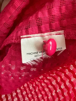 Maeve by Anthropologie Hot Pink Sheer Mesh Mock-Neck Top - Size - Large thumbnail 9