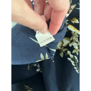 Navy Blue Floral Off the Shoulder Mini Dress Small Tie Sleeve Boho‎ Chic Summer thumbnail 6
