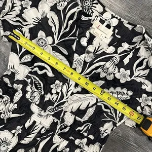 Anthropologie NWOT Somerset Blouse tropical black white floral top - XS thumbnail 12