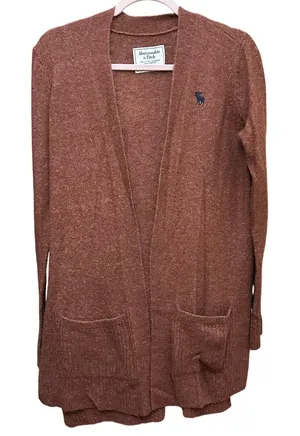 Vintage Abercrombie & Fitch Cardigan Size Medium Front Pockets‎ Rust Orange thumbnail 1