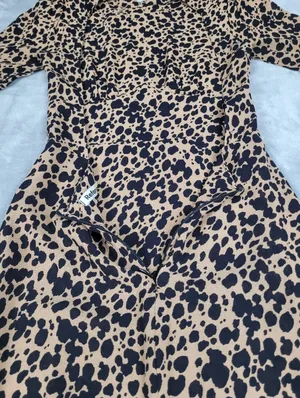 Reformation Dusk Dress Midi Animal Print Size 0 Open Back thumbnail 13