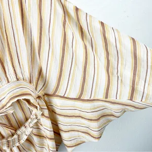 BY ANTHROPOLOGIE 100% Cotton Striped Tie-Front Blouse Size Small Boho Casual thumbnail 7