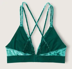 Velvet Green Bralette PINK Victoria's Secret thumbnail 1