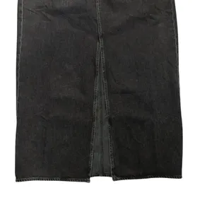 NEW Agolde Leif Front Slit Denim Maxi Skirt Spider Black Size 32 Casual $238 thumbnail 4