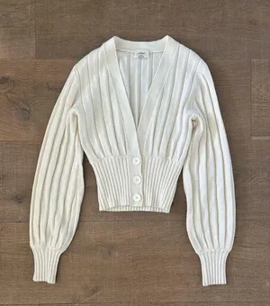 Wilfred aritzia plunge front button knit cardigan sweater thumbnail 2