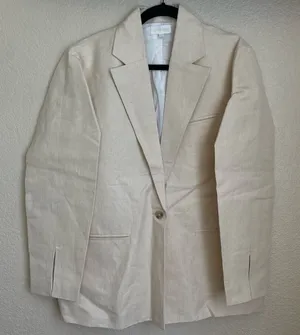Anthropologie Rachael Wang Oversized oatmeal blazer neutral NWOT size Large‎ thumbnail 1