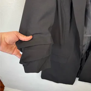 Philosophy Republic Clothing Open Blazer Jacket Size 6 Black Ruched 3/4 Sleeve thumbnail 4