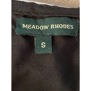 Meadow Rhodes Black Midi Dress Puff Sleeve Boho Cottagecore Prairie Coastal S thumbnail 4