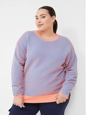 LIVI for Lane Bryant Crew-Neck Ottoman Sweater in Coral Fusion Size 22/24 EUC thumbnail 1
